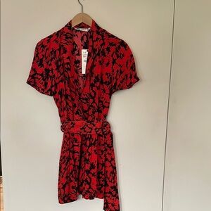 NWT Zara Red and Black Wrap Skort/ Dress size XS